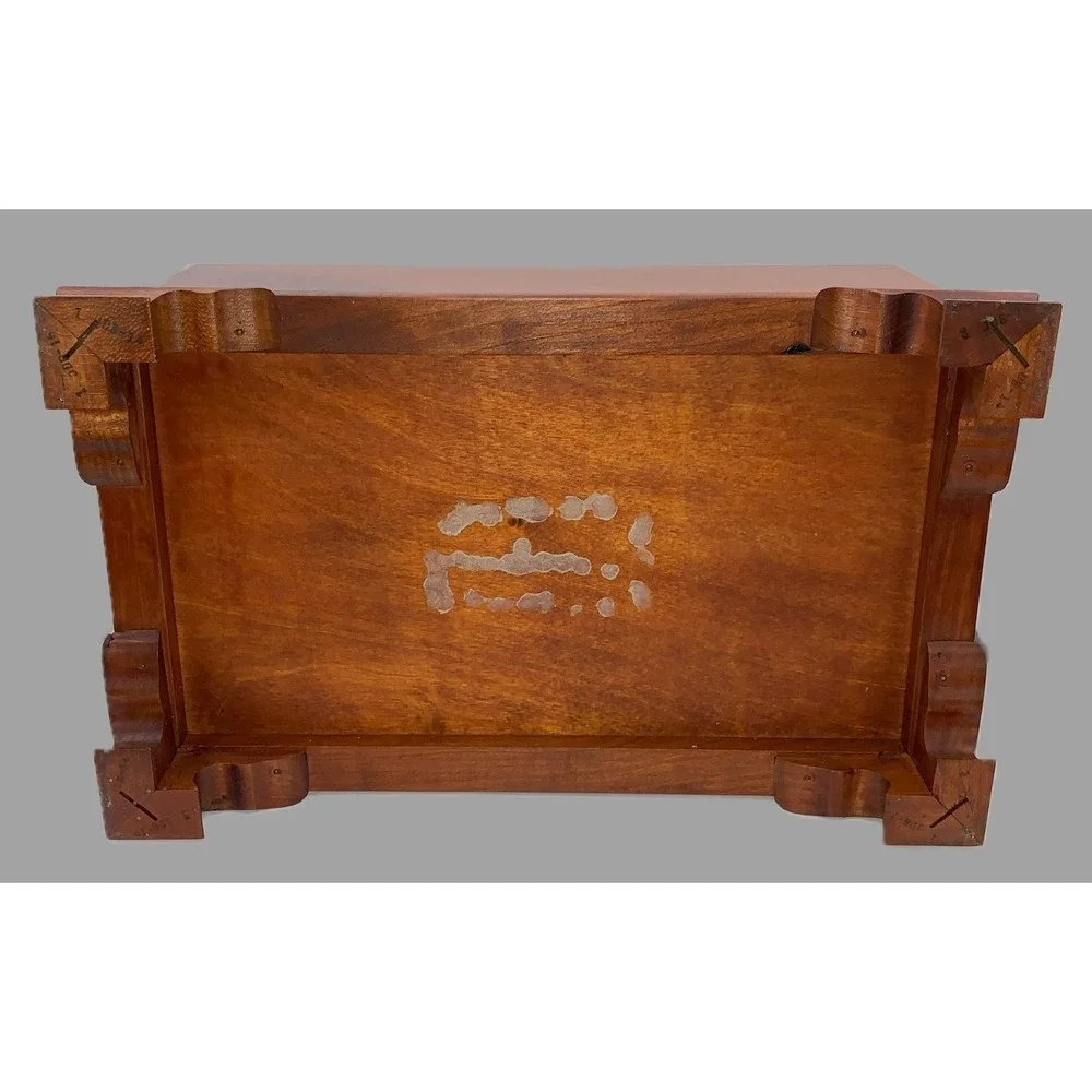American Crafted Handmade Cherry Wood Box w Lid Funerary Ashes Storage, Keepsake